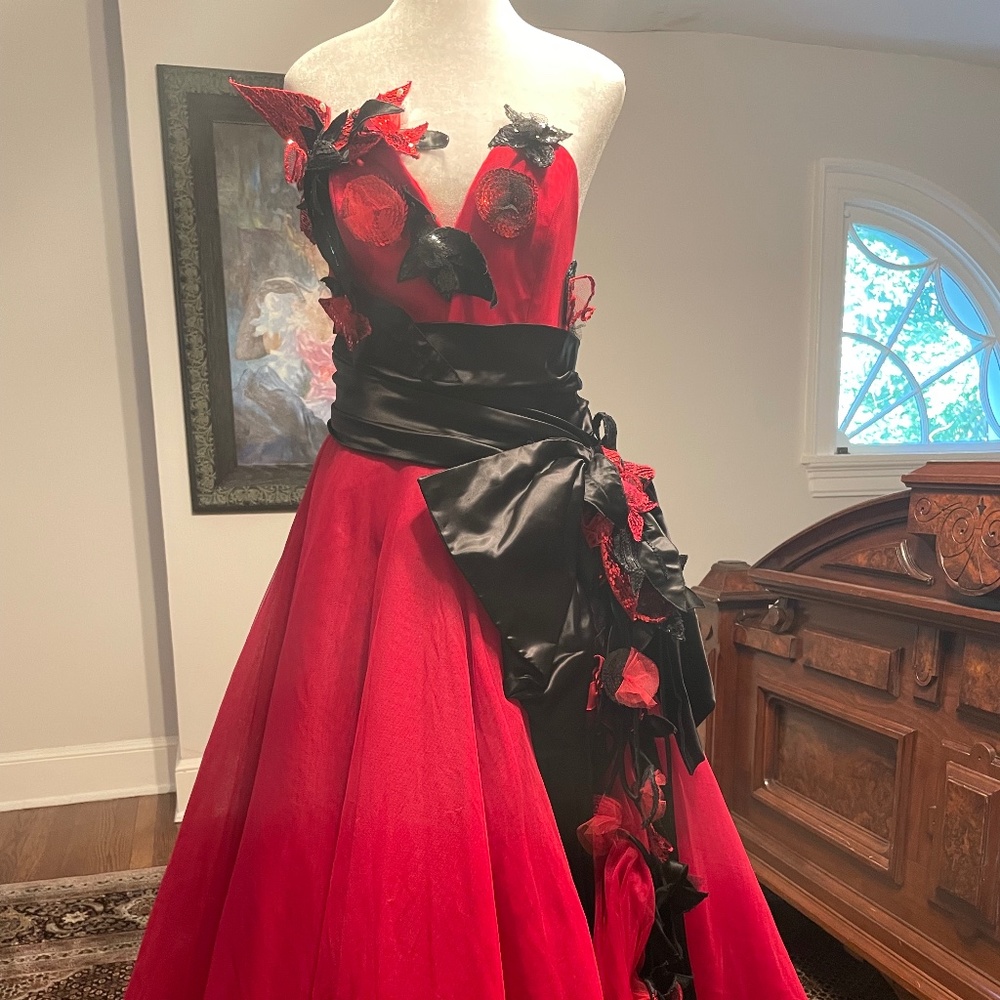 Luxury MICHEL-TELLIN DESIGNER PARIS Gown Worn Once 100%silk Video